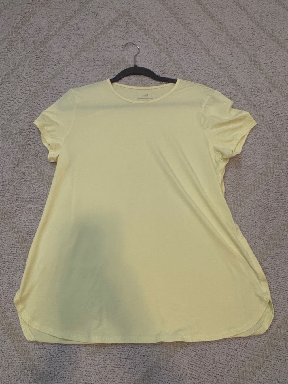 J.Jill Progress Shirttail Tee Yellow Pima Cotton Stretch Top Size Medium